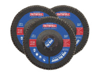 Faithfull Zirconia Abrasive Jumbo Flap Disc 125 x 22mm 120 Grit (3 Pack)