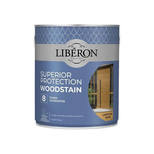 Liberon Superior Protection 8 Year Woodstain Light Oak Satin 2.5 litre Liberon - Town Tools
