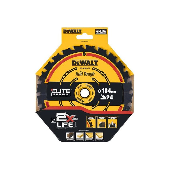 Dewalt Power Tools ELITE™ Series Framing Circular Saw Blade 184 x 16mm x 24T DeWALT Power Tools - Town Tools