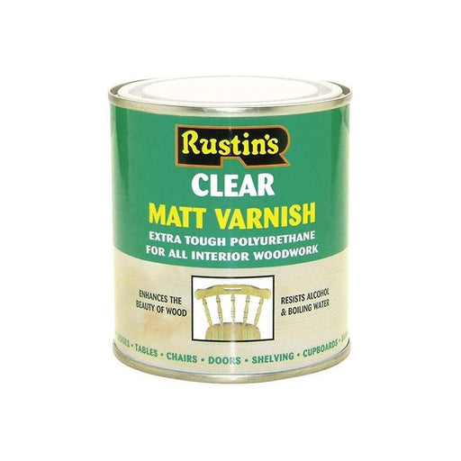 Rustins Polyurethane Varnish Matt Clear 250ml Rustins - Town Tools