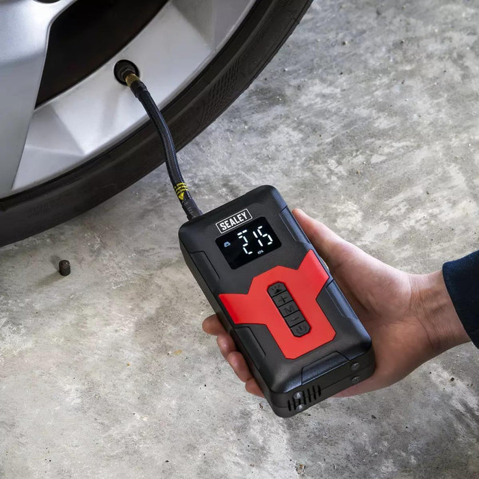 Sealey Tyre Inflator & Power Bank with Worklight Rechargeable 12v, CTI140 Sealey - Town Tools