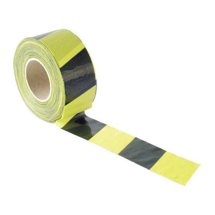 Faithfull Barrier Tape 70mm x 500m Black & Yellow Faithfull - Town Tools