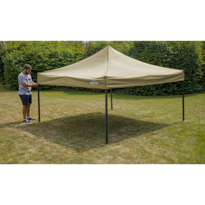 Dellonda 2x2m Pop-Up Gazebo Heavy Duty  Carry Bag Rope Stakes & Weight Beige