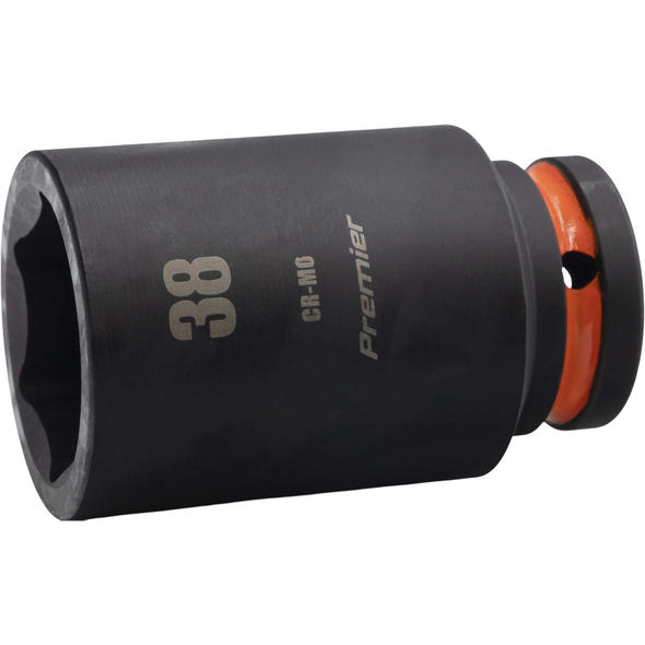 Sealey 3/4"Dr Deep Impact Socket 38mm (Orange Coded Ring)