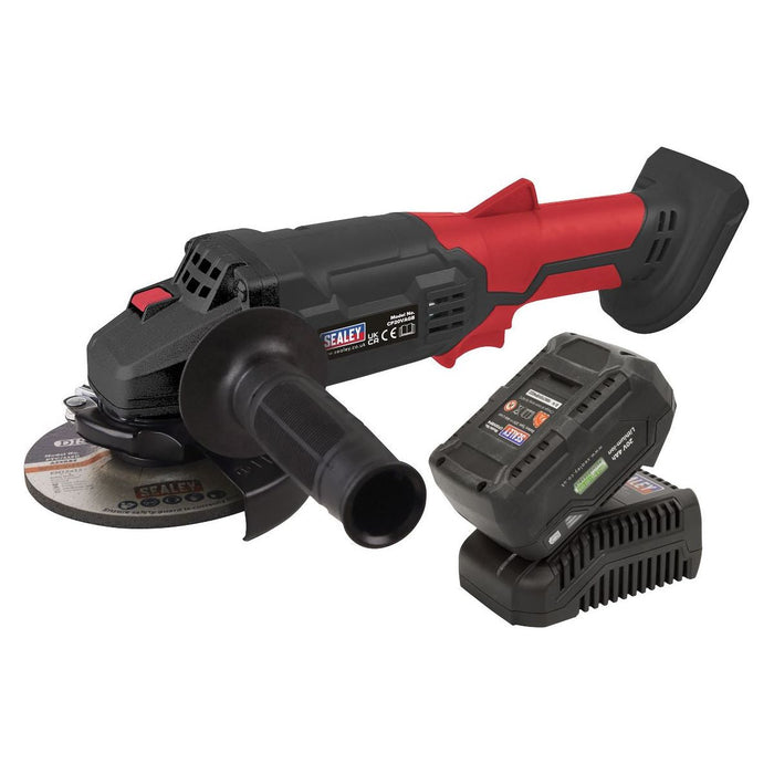 Sealey Cordless Angle Grinder Kit115mm 20V 4Ah SV20 Series CP20VAGBKIT1 Sealey - Town Tools 