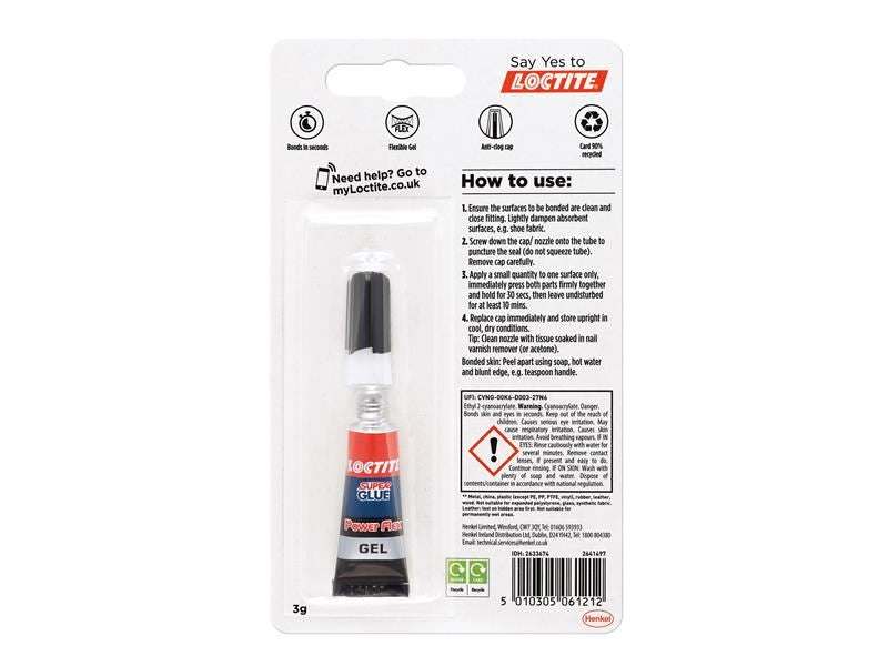 Loctite Super Glue Power Gel Tube 3g Loctite - Town Tools