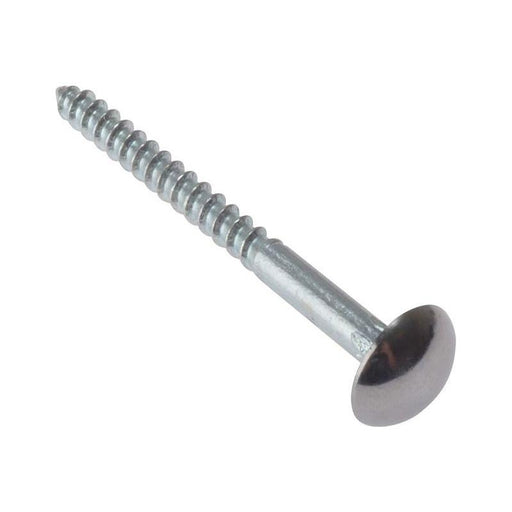 Forgefix Mirror Screw Chrome Domed Top Slotted CSK ST ZP 1in x 8 Bag 10 ForgeFix - Town Tools