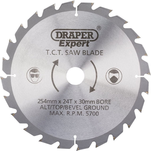 Draper TCT Saw Blade, 254 x 30mm, 24T 38153 Draper - Town Tools 