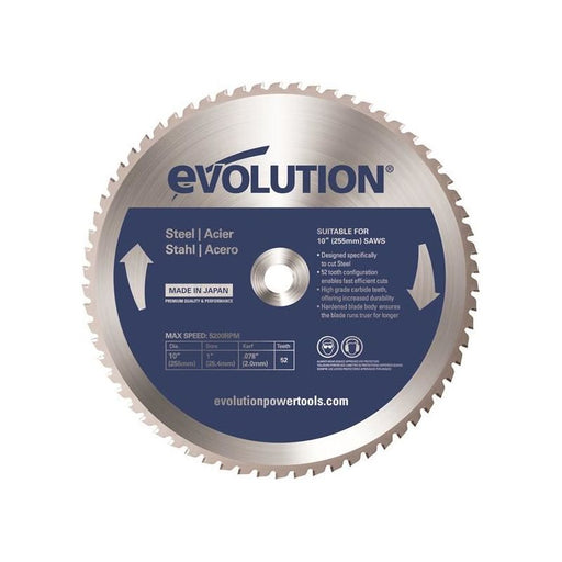 Evolution Mild Steel Cutting Mitre Saw Blade 255 x 25.4mm x 52T Evolution - Town Tools