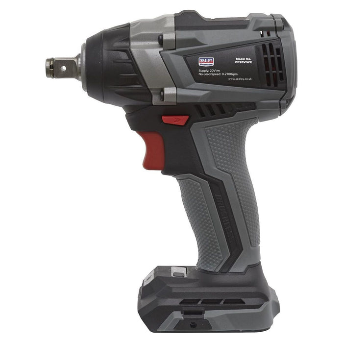 Sealey Brushless Impact Wrench 20V SV20 Series 1/2"Sq Drive 300Nm Body Only Sealey - Town Tools 