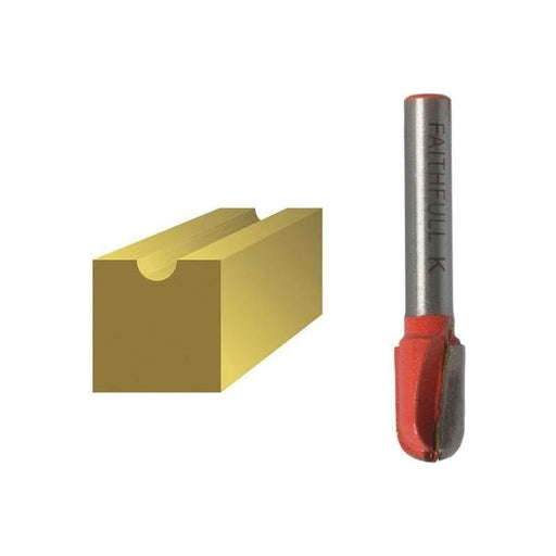 Faithfull Router Bit TCT Radius 5.0 x 18mm 1/4in Shank Faithfull - Town Tools