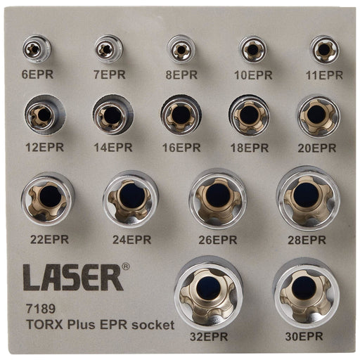 Laser Torx Plus EPR Socket Set 1/4"D, 3/8"D, 1/2"D 16pc 7189 Laser - Town Tools 