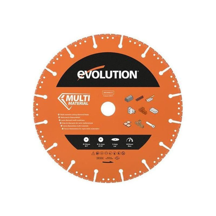Evolution Multi-Material Diamond Demolition Disc Cutter Blade 230 x 22.2mm Evolution - Town Tools