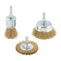Draper Brassed Steel Crimped Wire Brush Set (3 Piece)
