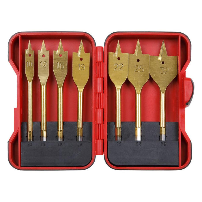 Sealey Titanium Coated Flat Wood Drill Bit Set 7pc AK3707FW Sealey - Town Tools 