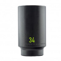 Carlyle Tools 1/2 Drive 34mm 6 Point Deep Impact Socket