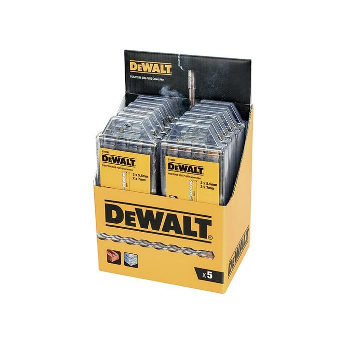 Dewalt Power Tools DT9398 SDS Plus Drill Bit Set, 5 Piece Display of 12 DeWALT Power Tools - Town Tools