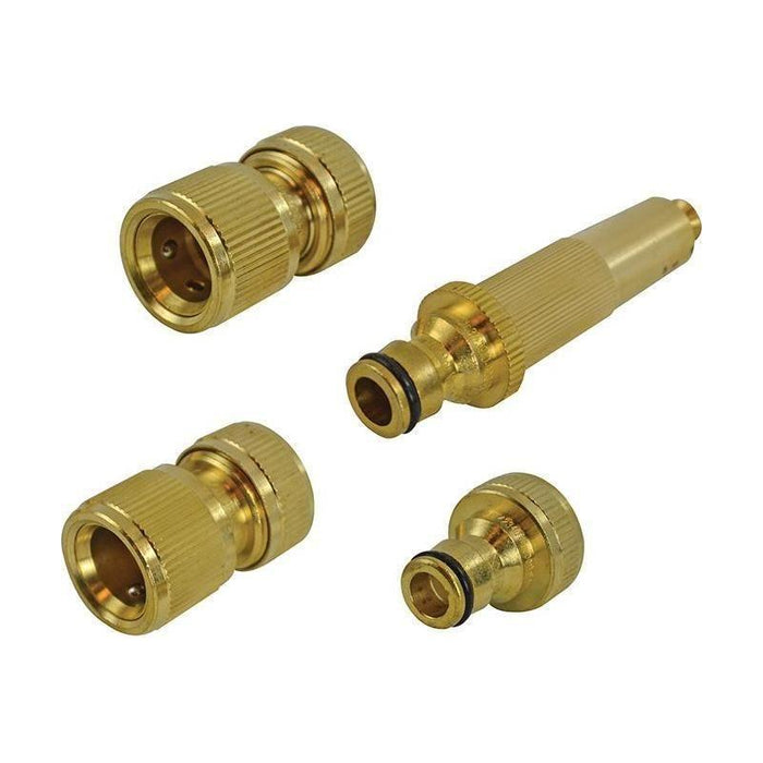 Faithfull Brass Nozzle & Fittings Kit 4 Piece 12.5mm (1/2in) Faithfull - Town Tools