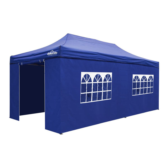 Dellonda 3x6m Pop-Up Gazebo & Side Walls Water Resistant Fabric Blue - DG173