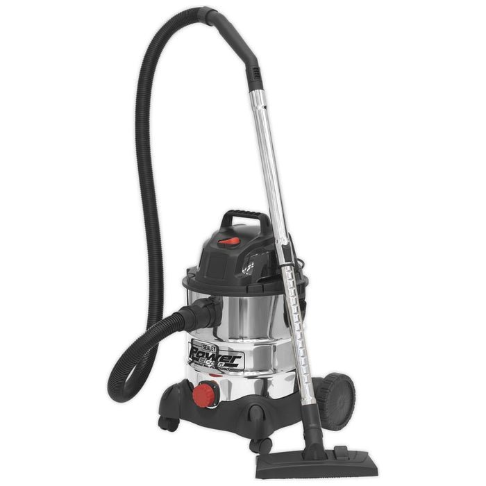 Sealey Vacuum Cleaner Industrial Wet & Dry 20L 1250W/230V Stainless Drum PC200SD Sealey - Town Tools 