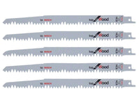 Bosch Powertool Accessories S 1531 L Top for Wood Reciprocating Saw Blade 240mm 5 TPI Pack of 5
