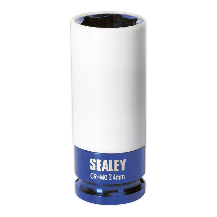 Sealey Alloy Wheel Impact Socket 24mm 1/2"Sq Drive SX03024 Sealey - Town Tools 