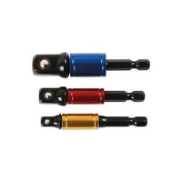 Laser Socket Adaptor Set, Rotating Sleeve 1/4"D, 3/8"D, 1/2"D 3pc 6983