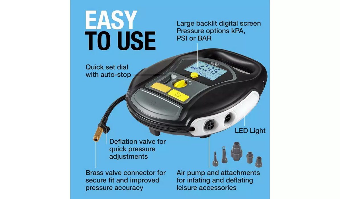 Ring RTC6000 Cordless Digital Tyre Inflator with Air Pump