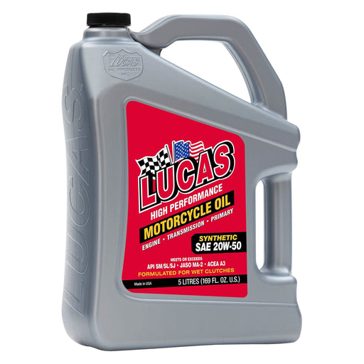 Lucas Oil Sae 20W50 Fully Synthetic Motorcycle Oil 5 Li 40776 Lucas Oil - Town Tools