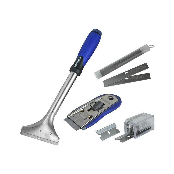 Faithfull Long Handled Scraper & Razor Blade Scraper Set Faithfull - Town Tools