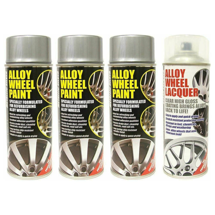 E-Tech Metallic Silver And Lacquer Car Alloy Wheel Spray Paint - 4 Cans Total E-Tech - Town Tools 