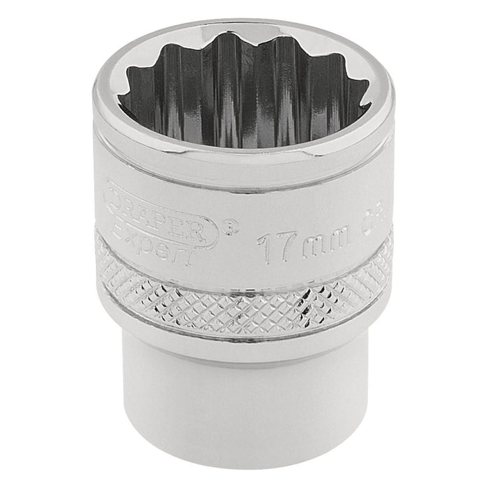 Draper HI-TORQ 12 Point Socket, 3/8" Sq. Dr., 17mm 32781