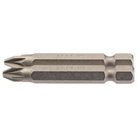 Draper PZ Type Insert Bit, 1/4" Hex, 50mm Long, No.2 (Pack of 2) 64228