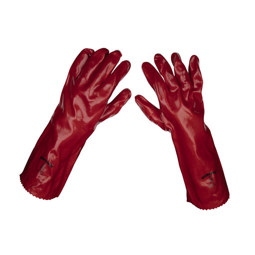 Worksafe Worksafe PVC Gauntlets 450mm, Red - Pack of 12 Pairs 9114/12 Worksafe - Town Tools 