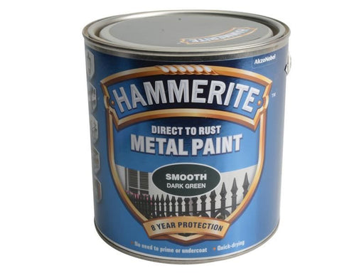 Hammerite Direct to Rust Smooth Finish Metal Paint Dark Green 2.5 Litre Hammerite - Town Tools