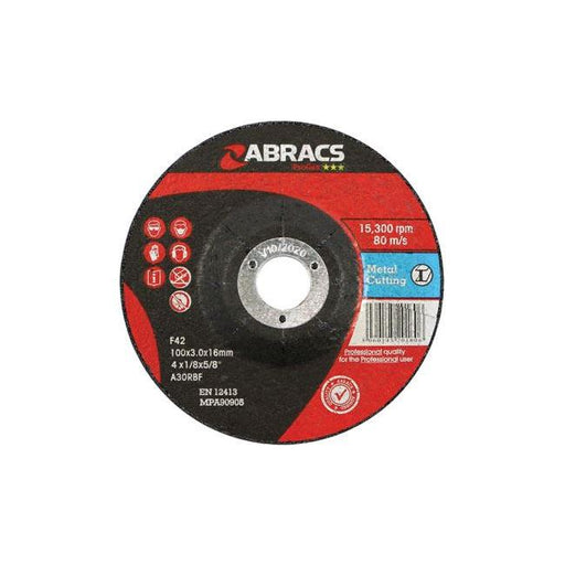 Connect Abracs Metal Grinding Discs 100mm x 6.0mm 10pc 32190 Tool Connection - Town Tools 