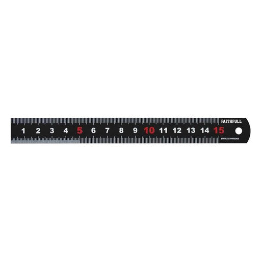Faithfull Matt Black Stainless Steel Measuring Rule 150mm Faithfull - Town Tools