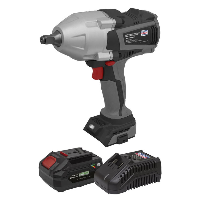 Sealey Premier Premier SV20 Series Cordless Impact Wrench Kit 20V 4Ah Sealey Premier - Town Tools 
