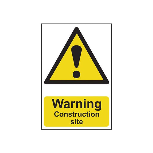 Scan Warning Construction Site - PVC Sign 200 x 300mm Scan - Town Tools