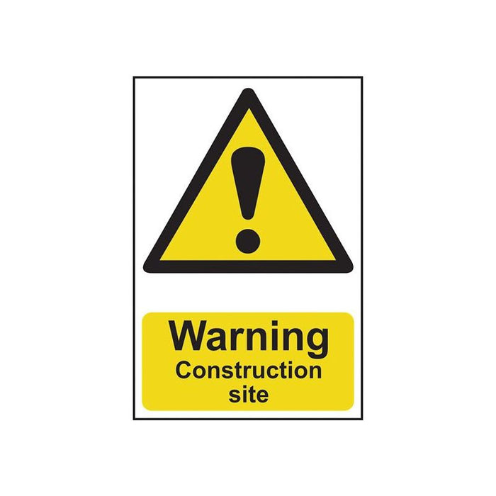 Scan Warning Construction Site - PVC Sign 200 x 300mm Scan - Town Tools