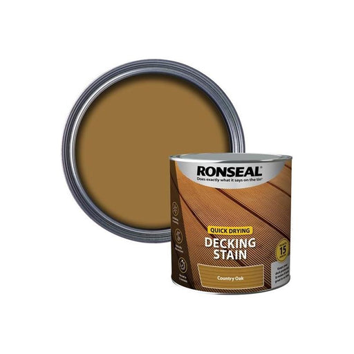 Ronseal Quick Drying Decking Stain Country Oak 2.5 litre Ronseal - Town Tools