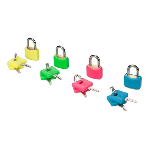 Silverline Hi-Vis Brass Padlocks Set 4pce 20mm Silverline - Town Tools 