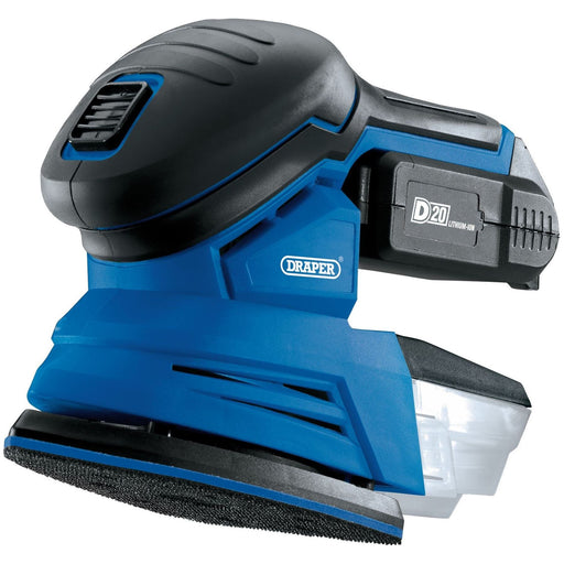 Draper D20 20V Tri-Base Detail Sander, 1 x 2.0Ah Battery, 1 x Charger 00608 Draper - Town Tools 