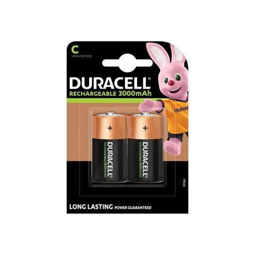 Duracell C Cell 3000Mah Rechargeable Batteries (Pack 2) Duracell - Town Tools