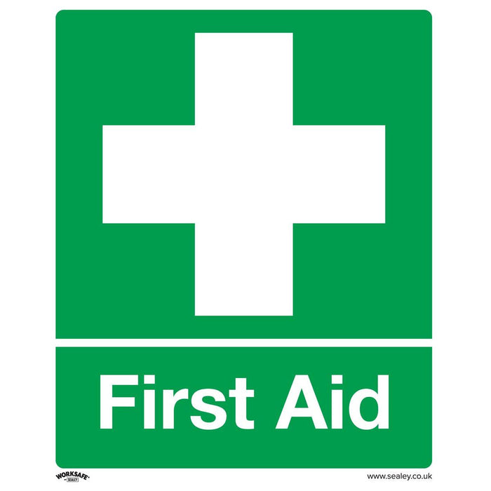 Sealey Safety Sign First Aid Rigid Plastic Pack of 10 SS26P10 Sealey - Town Tools 