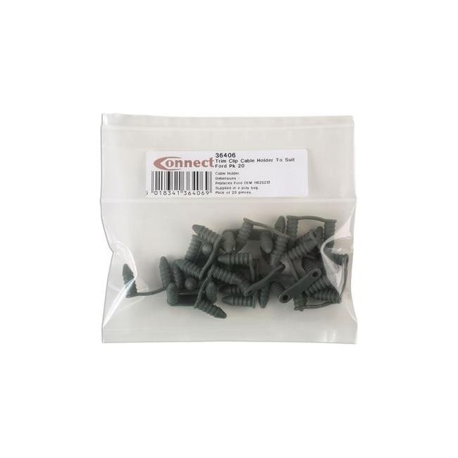 Connect Trim Clip Cable Holder - for Ford 20pc 36406 Tool Connection - Town Tools 