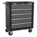 Sealey Rollcab 5 Drawer with Ball-Bearing Slides Black/Grey AP2505B Sealey - Town Tools 