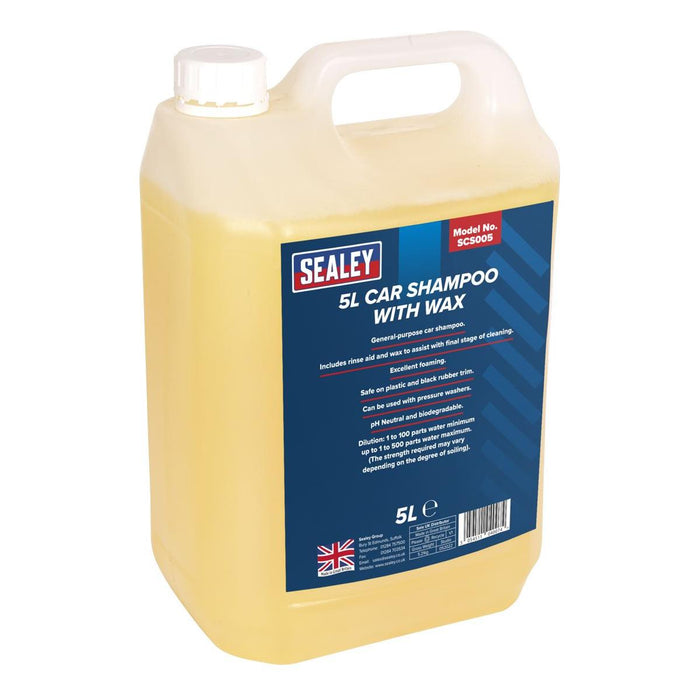 Sealey Car Shampoo with Wax 5L SCS005 Sealey - Town Tools 