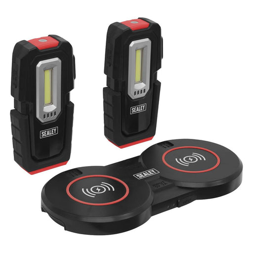 Sealey Inspection Light (x2) 3W & 1W COB LED & Double Wireless Charging Base Sealey - Town Tools 