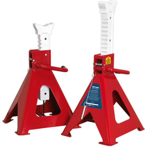 Sealey AXLe Stands (Pair) 10 Tonne Capacity per Stand Auto Rise Ratchet AAS10000